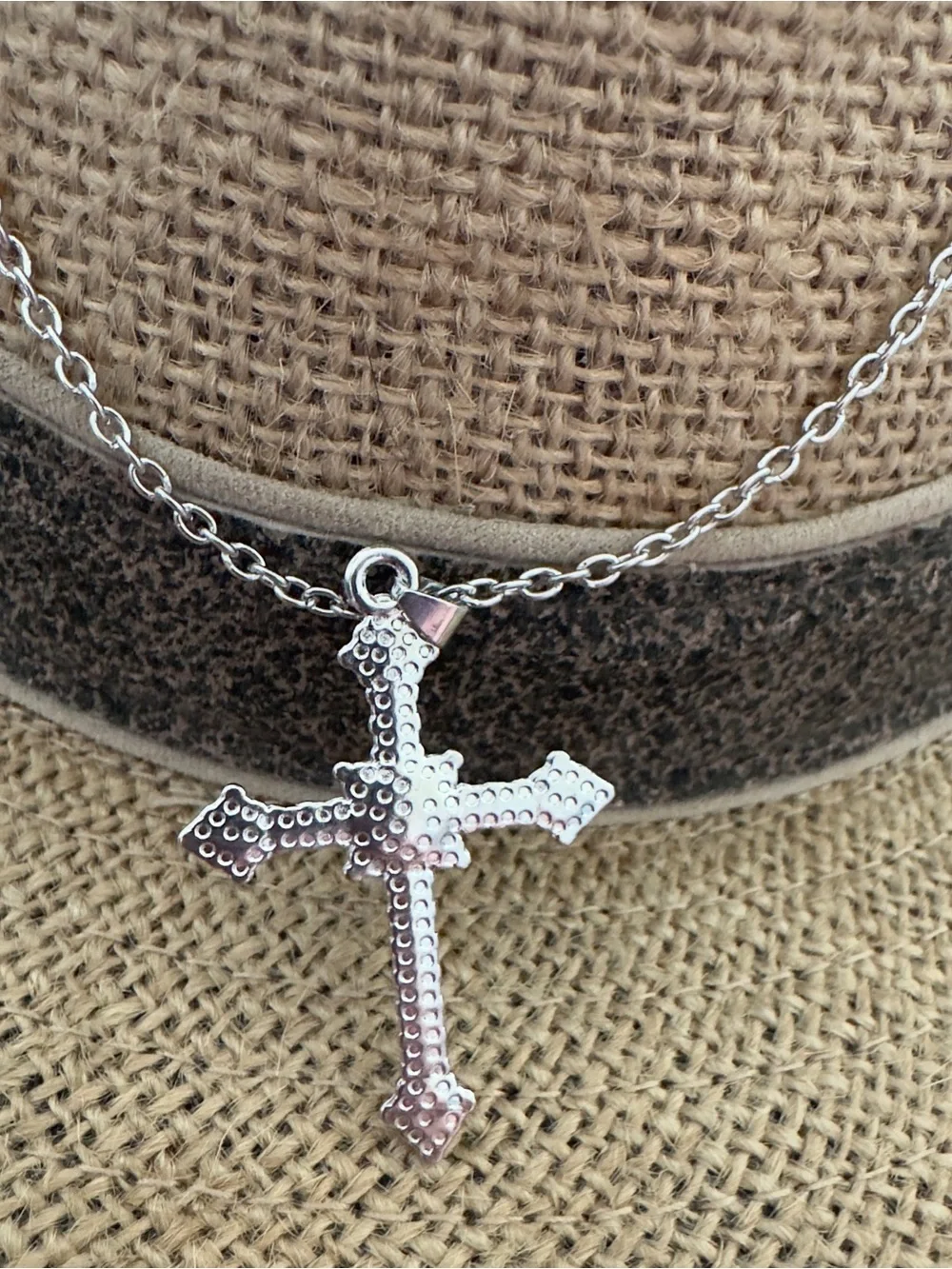 Silver Crystal Cross Pendant Necklace - Women Jewelry